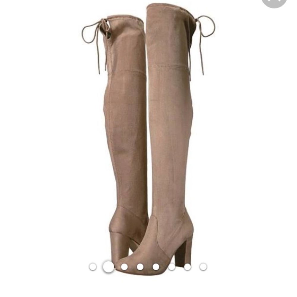 Over the knee tan boots